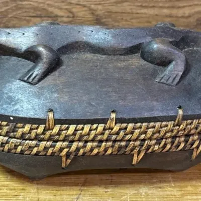 Sale Photo Thumbnail #315: Lot 416: Vntg Indonesian lizard trinket box