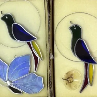 Sale Photo Thumbnail #220: Lot 291: Stained glass sun catchers
