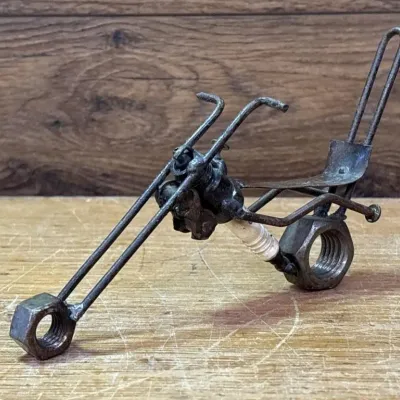 Sale Photo Thumbnail #186: Lot 257: Handmade chopper, bike trinket