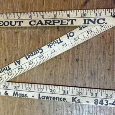 Sale Photo Thumbnail #325: Lot 426: Lawrence, Ks Vintage Folding Ruler