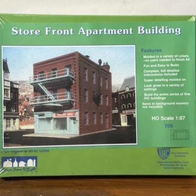 Sale Photo Thumbnail #236: Lot 307: German IHC HO 708 storefront apartment building model - new / model train