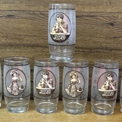 Sale Photo Thumbnail #166: Lot 237: Vintage Pepsi-Cola glasses