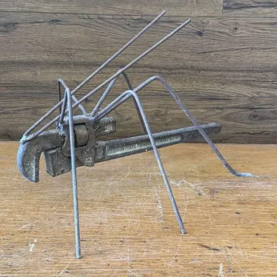 Sale Photo Thumbnail #412: Lot 513: Folk art / yard art - metal GRASSHOPPER pipe wrench