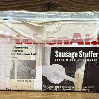 Sale Photo Thumbnail #498: Lot 598: KitchenAid sausage, stuffer, stand mixer attachment