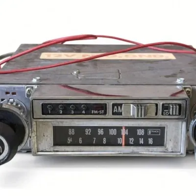 Sale Photo Thumbnail #71: Lot 144: Vintage Audiovox C-977 8-track car stereo tape player with AM/FM MPX radio