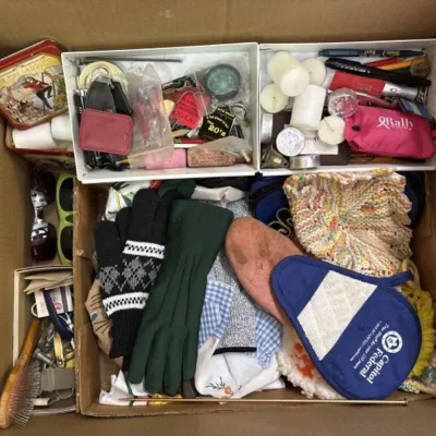 Sale Photo Thumbnail #152: Lot 223: Miscellaneous household box
