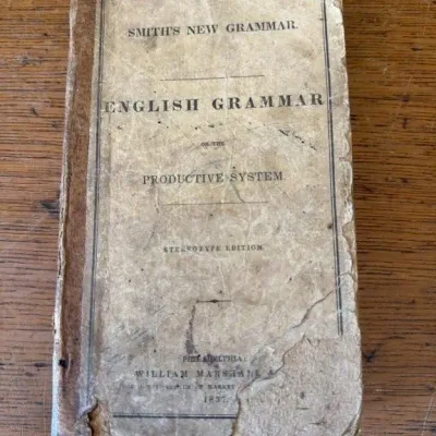 Sale Photo Thumbnail #438: Lot 538: 1837 Smith's new grammar English book