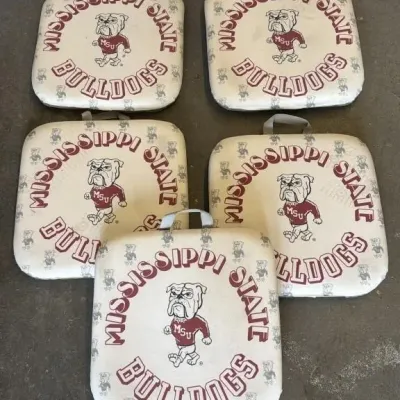 Sale Photo Thumbnail #323: Lot 424: Mississippi State Bulldogs seat cushions