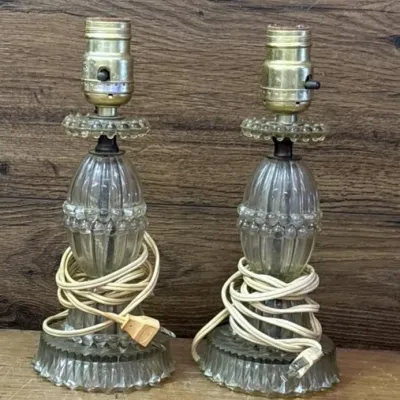 Sale Photo Thumbnail #167: Lot 238: Vintage glass lamps