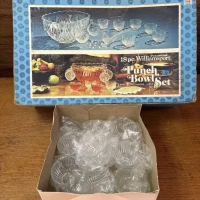 Sale Photo Thumbnail #164: Lot 235: Williamsport Punchbowl set with extra cups