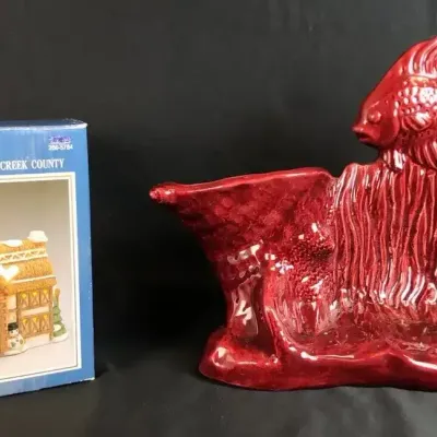 VIntage Lamp/Planter by Calico of California & Dickens Collectibles Sugar Creek Lighted House 