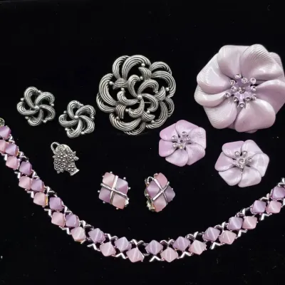Vintage Mid-Century Costume Jewelry, Brooch and Necklace Sets