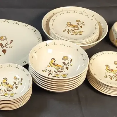Johnson Brothers Staffordshire Old Granite "Sun Up" Pattern Dish Set