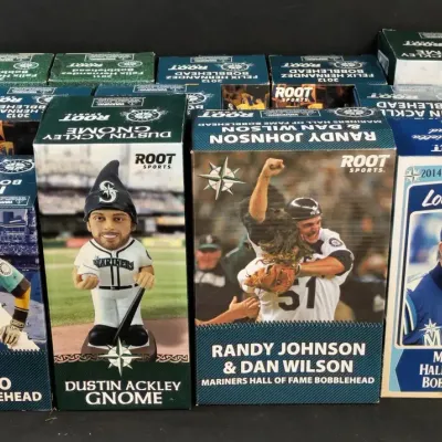 13 Seattle Mariners Root Sports Bobbleheads, New in Original Boxes