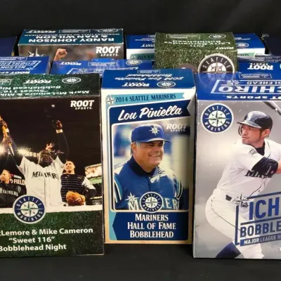 12 Seattle Mariners Root Sports Mariners Bobbleheads, New in Original Boxes