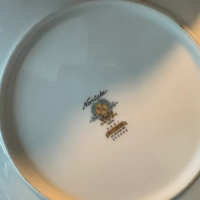 Sale Photo Thumbnail #232: Underside maker's mark on a vintage Noritake china plate in the "Whitebrook" pattern, number 6441, made in Japan.