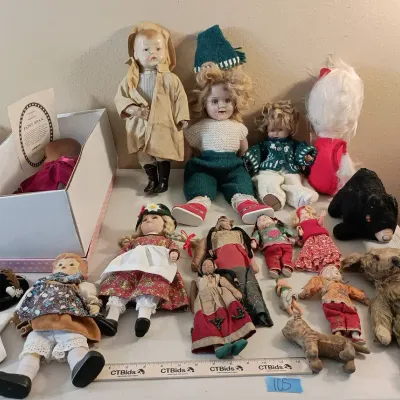 Vintage / Antique Dolls - 2 Shirley Temple, Plushies, Effanbee++