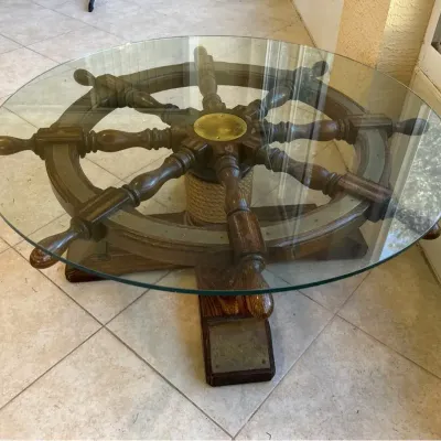 Nautical Ships Wheel Coffee Table 41x41x17