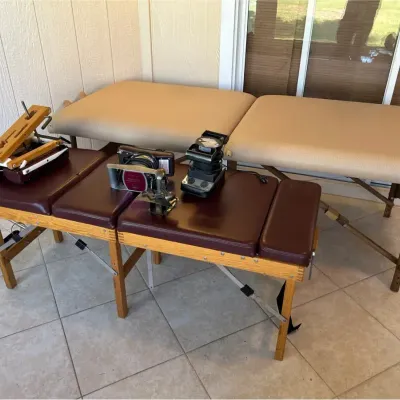 Chiropractic -chiro/ Massage Tables, Massagers, Metal Statue+