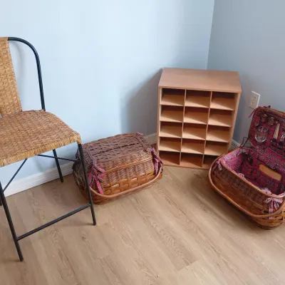 Picnic Baskets, Chair, Shoe Organizer