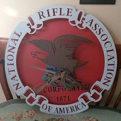 Heavy Metal NRA Eagle Wall Hanging 23"