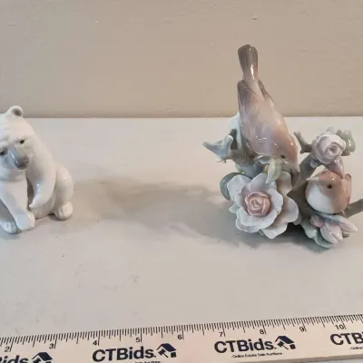 Lladro Resting Polar Bear #1208, Couple Of Nightingales #1228