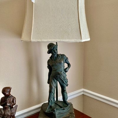 Sale Photo Thumbnail #29: Figrual lamp inspired by "Secours" (Rescue) that was originally sculpted by German-French artist Arthur Waagen.