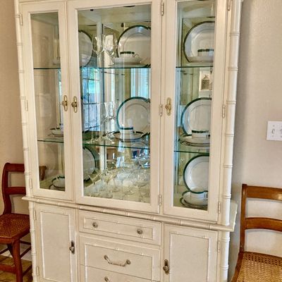 Sale Photo Thumbnail #40: White cane trim china cabinet - Many ways to repurpose china cabinets. Ideas seen on Pintress