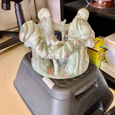 Sale Photo Thumbnail #169: Terra cotta folk art candle holder - large