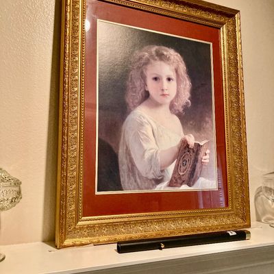 Sale Photo Thumbnail #47: A reproduction of "The Story Book" by french artist William Adolphe Bouguereau