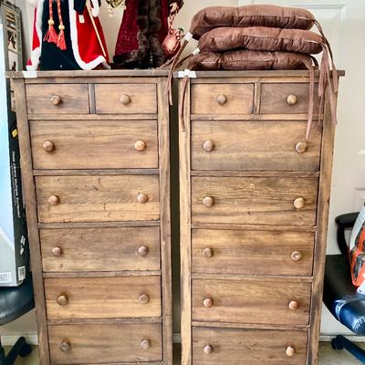Sale Photo Thumbnail #168: Vintage tall wooden chest