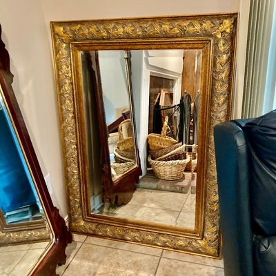 Sale Photo Thumbnail #45: Giltwood or gold finished wall mirror