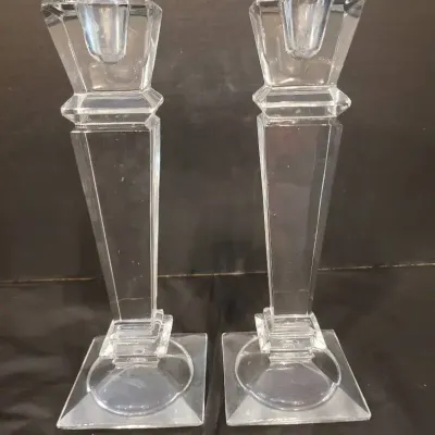 Shannon by Godinger Lead Crystal Empire Candlesticks