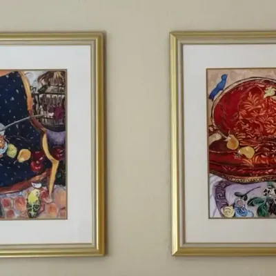 “Slice of Life” and “The Red Chair” Framed Prints by Lynn Hayes