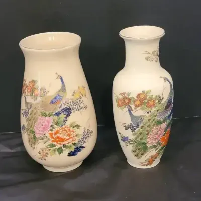 Japanese Satsuma-Style Porcelain/Ceramic Vases