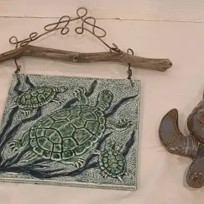 Coastal-Themed Turtle Art Pieces
