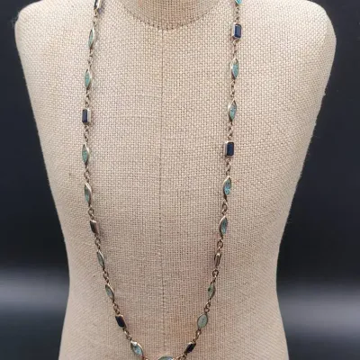 Saphire 925 Sterling 16in Necklace 