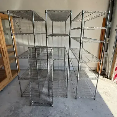 Three - 6 Ft. Wire Shelving Units
