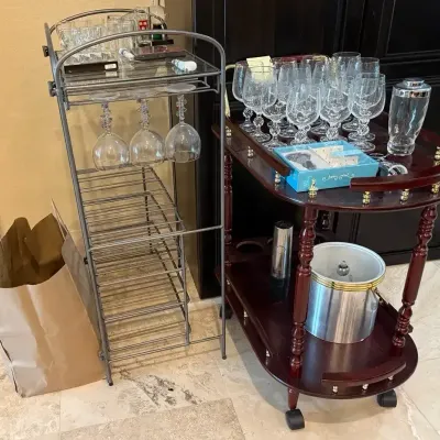 Bar Cart, Bar Rack and Accessories