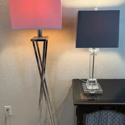 Intersecting X Model Floor Lamp & Crystal Table Lamp 