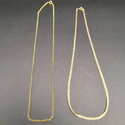 12k Gold Necklaces - 16in And 18in