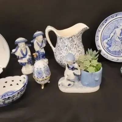 Collection of Blue-and-White Ceramic and Porcelain