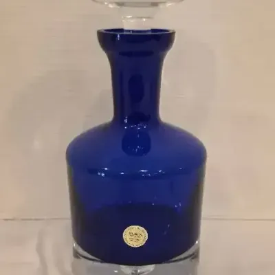 Blue Whiskey Decanter By Block Crystal