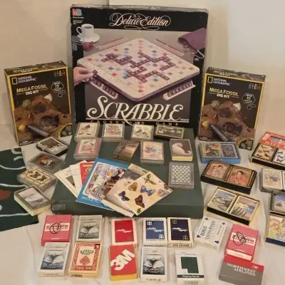 Vintage Scrabble Games and Many Card Decks
