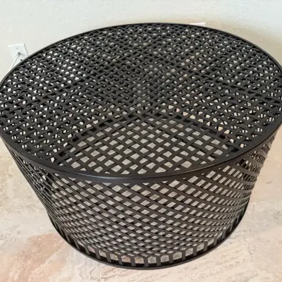 Open Lattice Design Black Metal Coffee Table by the Potomac Co. 