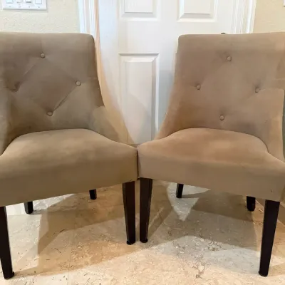 Ashley Furniture Style Mestler Button Tufted Side Chairs