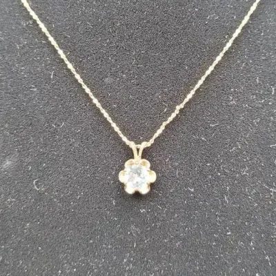 Blue Topaz Pendant On 18in Sterling Necklace 