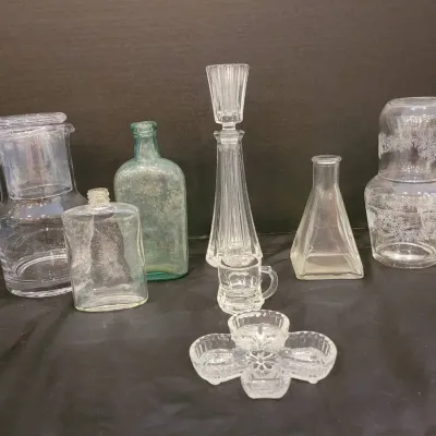 Collection of Vintage and Antique Glass Items