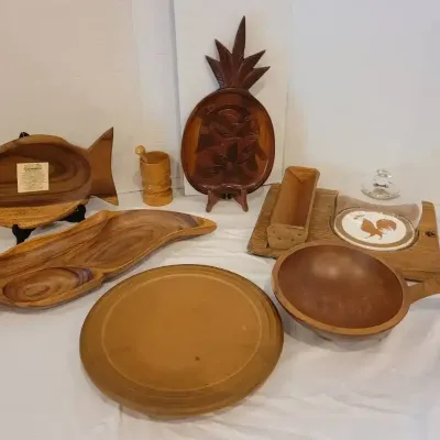 Collection of MCM Wooden Serving Ware