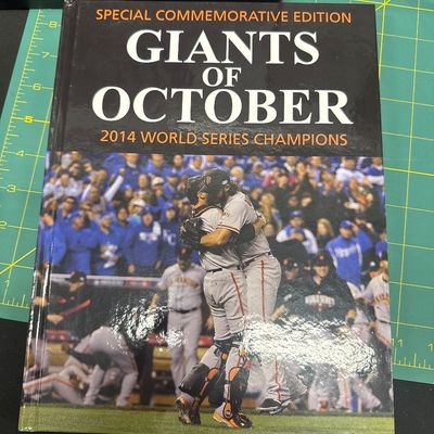 Sale Photo Thumbnail #154: 22 Piece Sports set with mitt, seven baseballs, one plastic ball, three collector balls - signed, one 49ers football - new in the box, 2 hats size large extra-large, five sports illustrated magazines, one Triple Crown one Giants of October book, all in ex